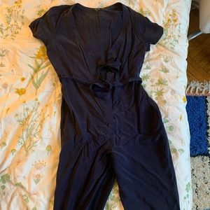 Madewell Navy Wrap Jumpsuit
